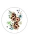 Plants Printed Fridge Magnet Round Multicolour