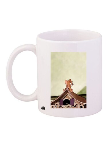 Jerry Printed Coffee Mug White/Green/Brown 11ounce