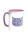 Happy Cat Printed Coffee Mug Pink/White 11ounce