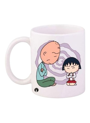 Anime Chibi Maruko Chan Printed Coffee Mug White/Blue/Purple