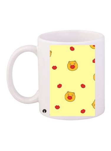 Cartoon Printed Coffee Mug White/Yellow/Brown