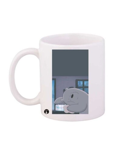 We Bare Bear Printed Mug White/Blue Standard Size