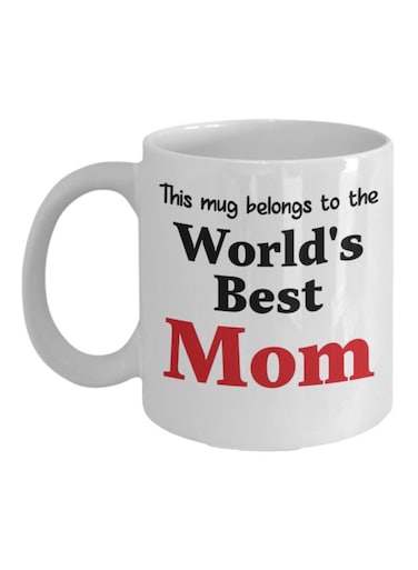 World's Best Mom Printed Coffee Mug White/Black/Red