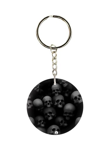 Single Sided Skull Printed Keychain