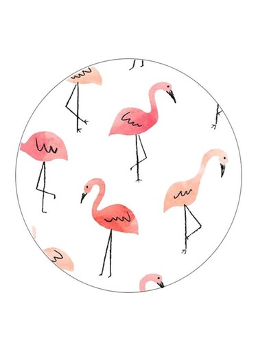 Flamingos Printed Fridge Magnet k/Peach/White