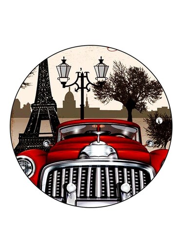 Car Printed Fridge Magnet Round Multicolour