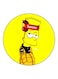 The Simpsons Printed Fridge Magnet Yellow/Orange/Red 5.5cm