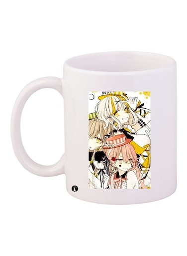 Anime Printed Coffee Mug White/Yellow/Black 11ounce