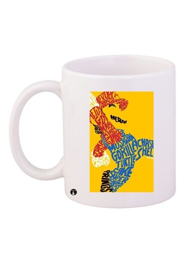 Super Mario Printed Coffee Mug White/Yellow/Blue 11ounce