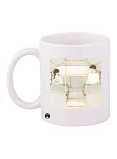 Cartoon Printed Coffee Mug White/Beige/Black