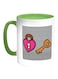 Lock And Key Printed Coffee Mug White/Green 11ounce