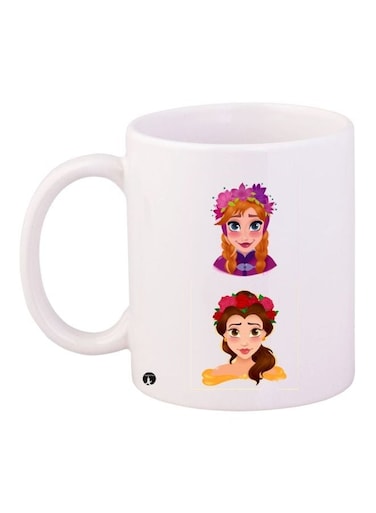 Girls Printed Coffee Mug White/Purple/Brown 11ounce