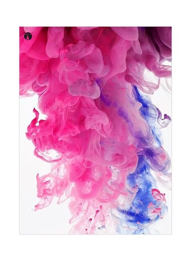 Themed Metallic Plate Pink/Blue/White 20x15cm