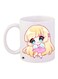 Cartoon Girl Printed Coffee Mug White/Pink/Yellow