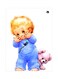 Baby Girl Themed Metallic Plate White/Blue/Pink 20x15cm
