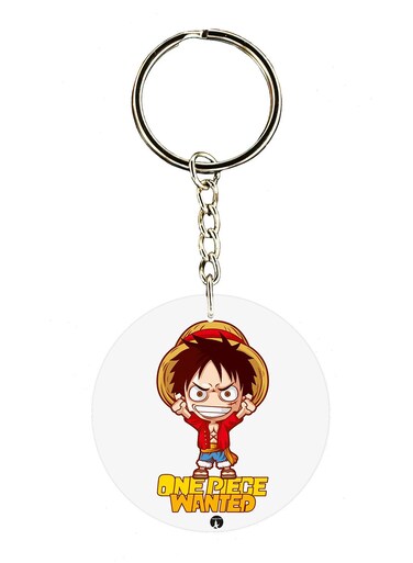 Double Sided One Piece Wanted Printed Keychain