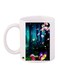 Floral Printed Coffee Mug White/Black/Pink 11ounce
