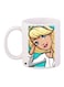 Cartoon Girl Printed Coffee Mug White/Beige/Blue