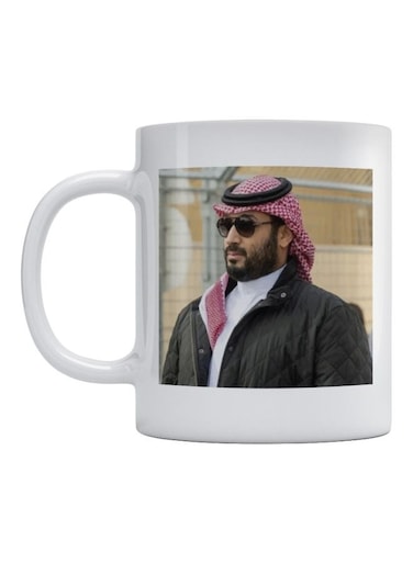 Prince Mohammad Bin Salman Printed Mug White/Brown/Pink 350ml