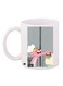 Cartoon Printed Coffee Mug White/Grey/Pink 11ounce