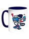 Cassette Recorder Printed Coffee Mug White/Blue 11ounce