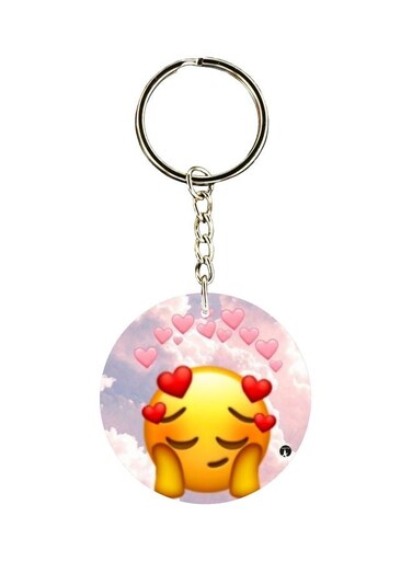 Love Emoji Printed Keychain