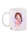 Cartoon Girl Printed Coffee Mug White/Purple/Brown 11ounce