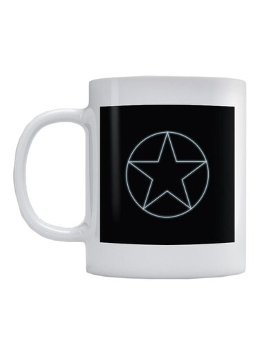 Captain America Logo Printed Ceramic Mug White/Black