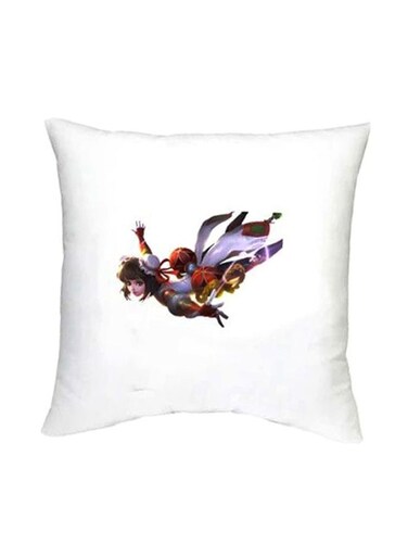 Mobile Legends Printed Decorative Cushion White/Purple/Black 16x16inch