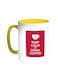 Keep Calm And Drink Coffee Printed Mug Yellow/White 11ounce