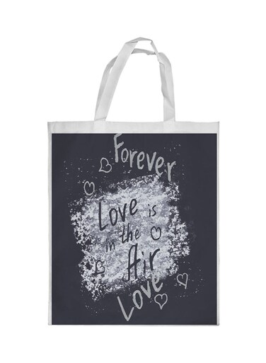 Love Is In The Air Printed Shopping Bag Black/White