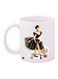 Girl Printed Coffee Mug White/Black/Beige 11ounce