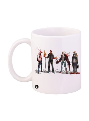 Infamous Printed Mug White/Red/Brown Standard Size