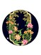 Flowers Printed Fridge Magnet Round Multicolour