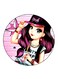 Girl Printed Fridge Magnet Round Multicolour