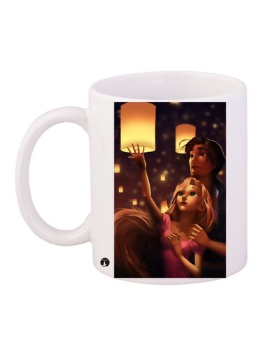 Cartoon Printed Coffee Mug White/Brown/Black 11ounce