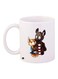 Cartoon Printed Coffee Mug White/Brown/Yellow 11ounce
