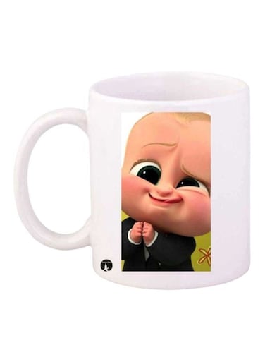 Boss Baby Printed Coffee Mug White/Black/Beige