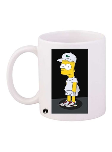 The Simpsons Printed Mug White/Black/Yellow Standard Size