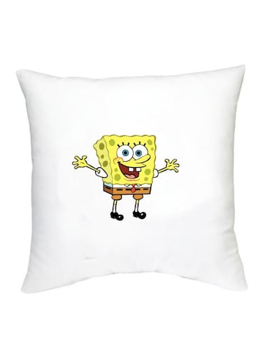 SpongeBob Character Printed Cushion White/Yellow/Brown 16x16inch