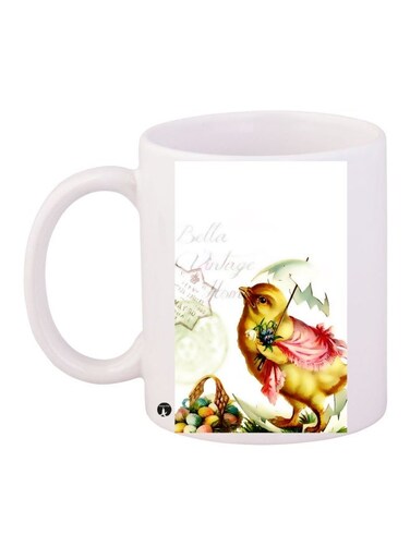 Printed Coffee Mug White/Red/Yellow