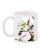 Floral Printed Coffee Mug White/Green/Pink 11ounce