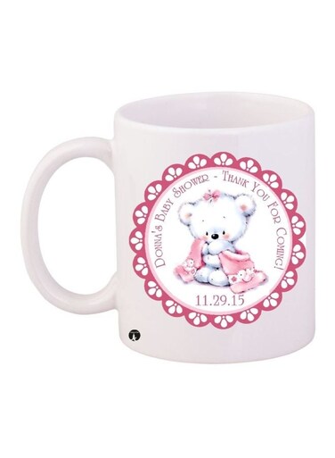 Baby Shower Printed Coffee Mug White/Pink/Blue 11ounce