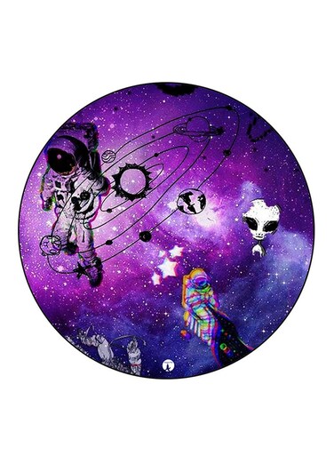 Space Printed Fridge Magnet Round Multicolour