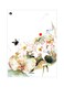 Floral Themed Metallic Plate White/Pink/Green 20x15cm