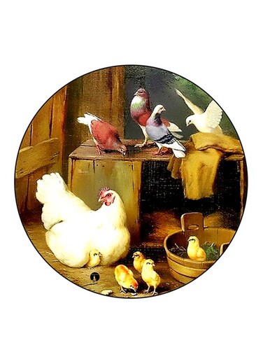 Chickens Printed Fridge Magnet Multicolour