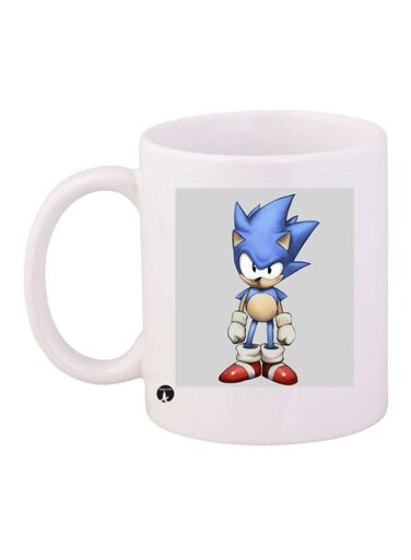Game Sonic Character Printed Mug White/Blue/Red Standard Size