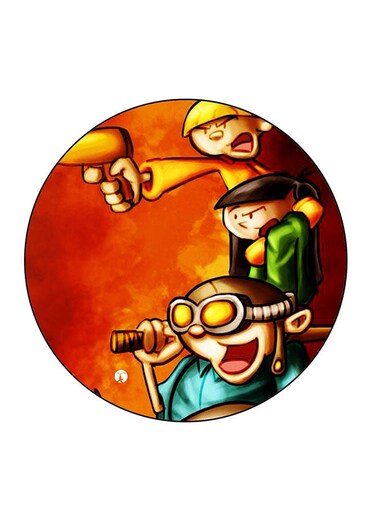 Animation Printed Fridge Magnet Multicolour 5.5 x 5.5cm
