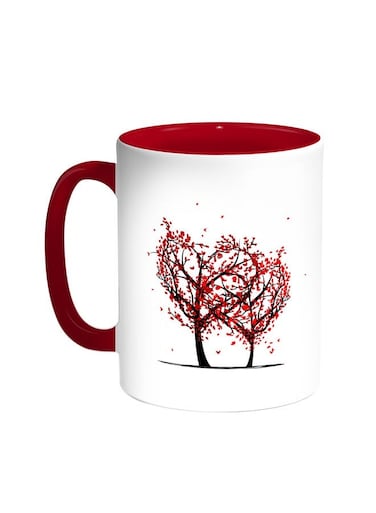 Romantic Printed Coffee Mug Red/White 11ounce