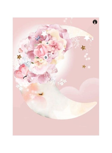 Moon Printed Plate Pink/Beige/Gold 20x15cm